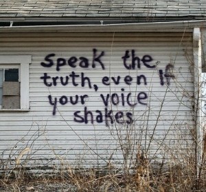 Picture of house with graffiti