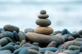 Beach stacked stones