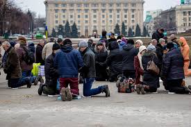 People Praying in the Ukraine