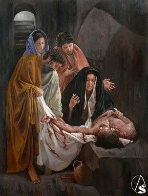 Jesus laid in the tomb