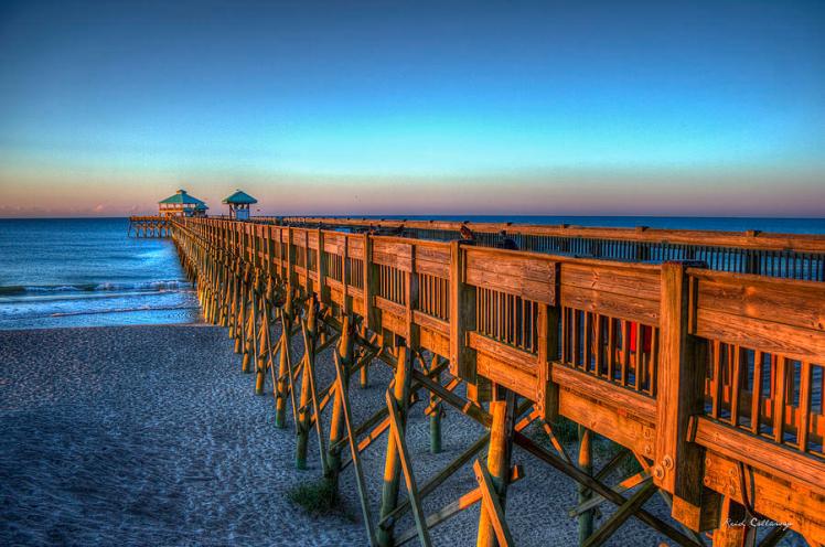 Sunrise at folly beach pier charleston (art-reid-callaway)