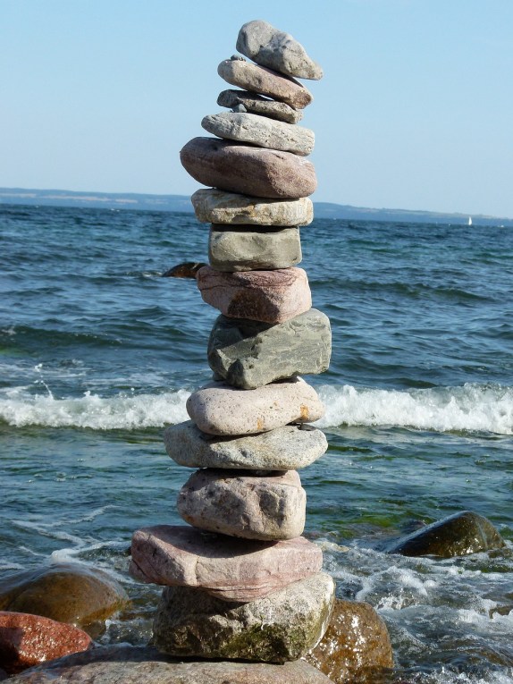 Beach stacked stones 1